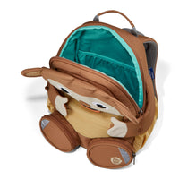 A top-down view of the Affenzahn Large Friend Monkey backpack’s main compartment, suitable for all your kid’s preschool essentials.