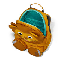 A top-down view of the Affenzahn Large Friend Lion backpack’s main compartment, suitable for all your kid’s preschool essentials.