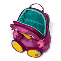 A top-down view of the Affenzahn Large Friend Bird backpack’s main compartment, suitable for all your kid’s preschool essentials.