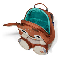 A top-down view of the Affenzahn Large Friend Deer backpack’s main compartment, suitable for all your kid’s preschool essentials.