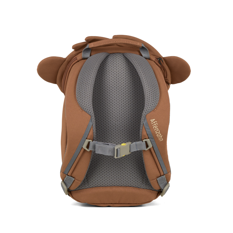 Affenzahn Small Friend Monkey Backpack is ergonomic with padded shoulder straps and an adjustable chest strap for toddler comfort.