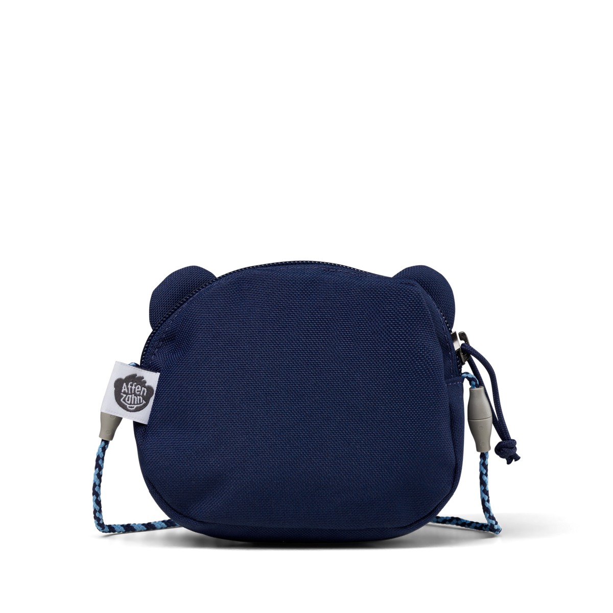 Back view of the Affenzahn Bear Kids Wallet showing adjustable strap and soft fabric finish.