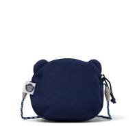 Back view of the Affenzahn Bear Kids Wallet showing adjustable strap and soft fabric finish.