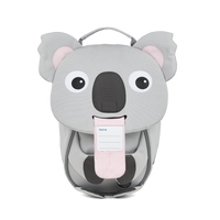 The Affenzahn Small Friend Koala backpack has a unique tongue feature that can be pulled out to display a name tag or photo.