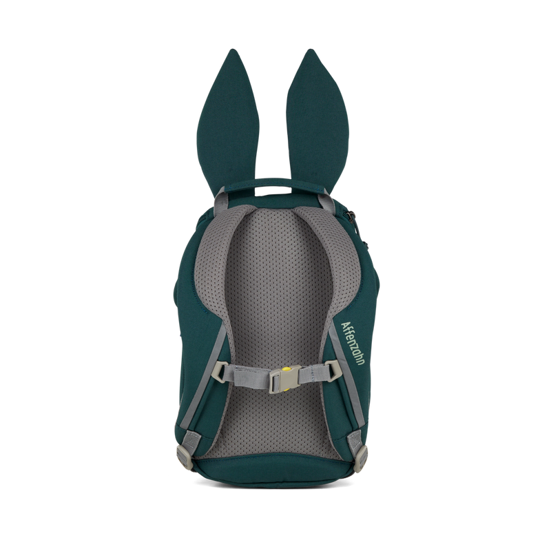 Affenzahn Small Friend Rabbit Backpack is ergonomic with padded shoulder straps and an adjustable chest strap for toddler comfort.