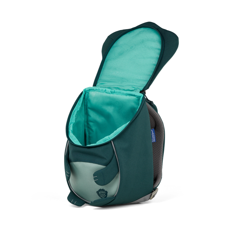A top-down view of the Affenzahn Small Friend Rabbit backpack’s main compartment, suitable for all your kid’s daycare essentials.