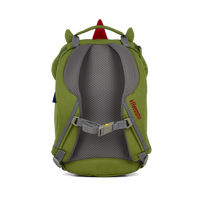 Affenzahn Small Friend Dinosaur Backpack is ergonomic with padded shoulder straps and an adjustable chest strap for toddler comfort.