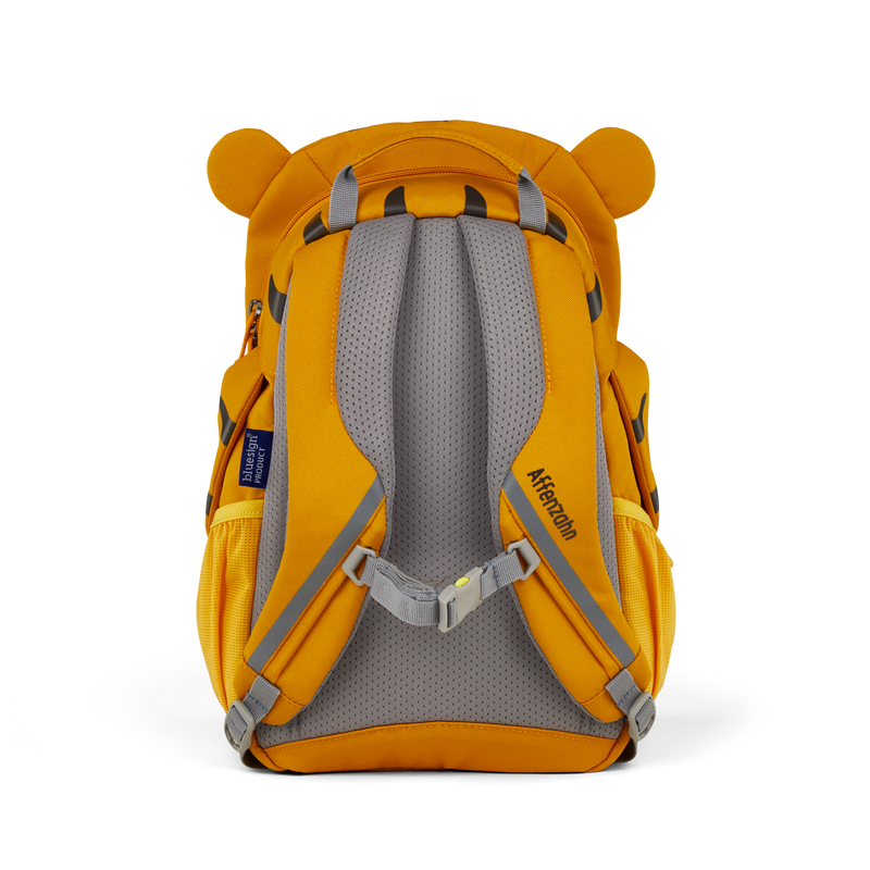 Affenzahn Large Friend Tiger Backpack is ergonomic with padded shoulder straps and an adjustable chest strap for childrens comfort.