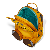 A top-down view of the Affenzahn Large Friend Tiger backpack’s main compartment, suitable for all your kid’s preschool essentials.