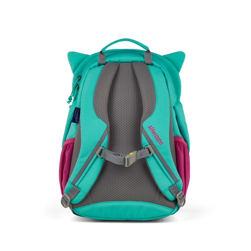 Affenzahn Large Friend Owl Backpack is ergonomic with padded shoulder straps and an adjustable chest strap for childrens comfort.