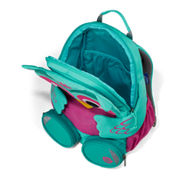 A top-down view of the Affenzahn Large Friend Owl backpack’s main compartment, suitable for all your kid’s preschool essentials.