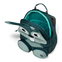 A top-down view of the Affenzahn Large Friend Rabbit backpack’s main compartment, suitable for all your kid’s preschool essentials.
