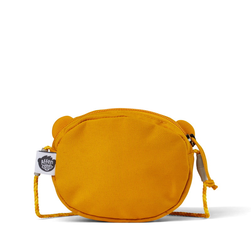Back view of the Affenzahn Tiger Kids Wallet showing adjustable strap and soft fabric finish.