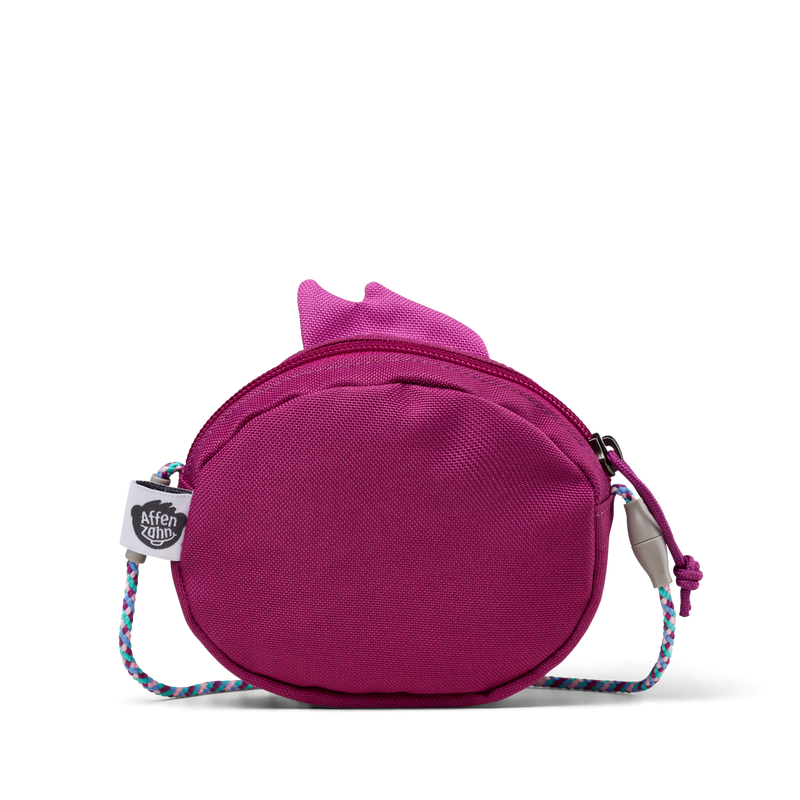 Back view of the Affenzahn Bird Kids Wallet showing adjustable strap and soft fabric finish.